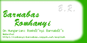 barnabas romhanyi business card